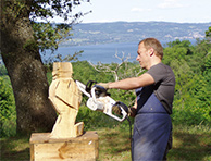 Albrecht Klink bei der Arbeit am Lago di Bolsena, 2005